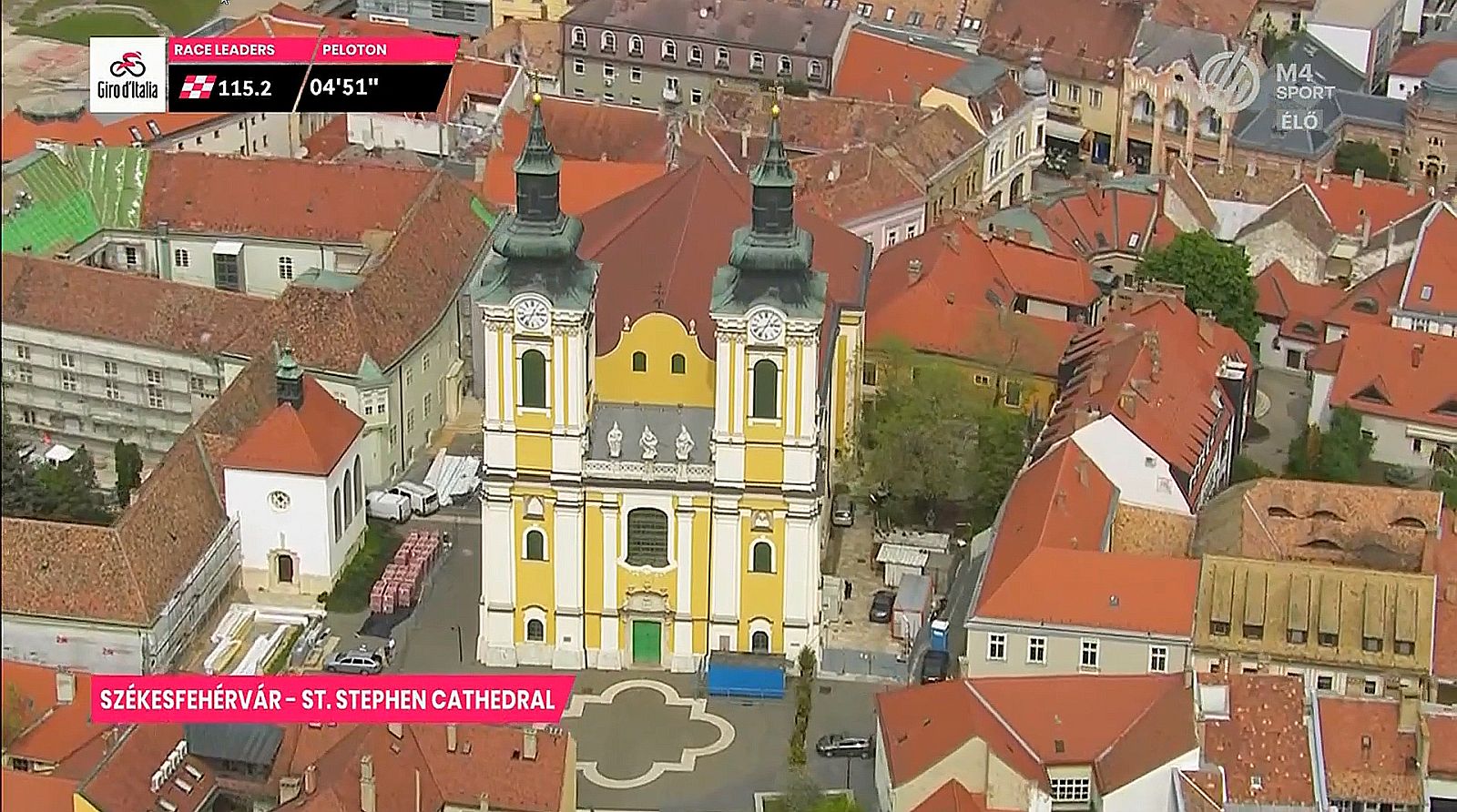 Ilyen volt Székesfehérvár a Giro élő közvetítésben (forrás: M4 Sport)